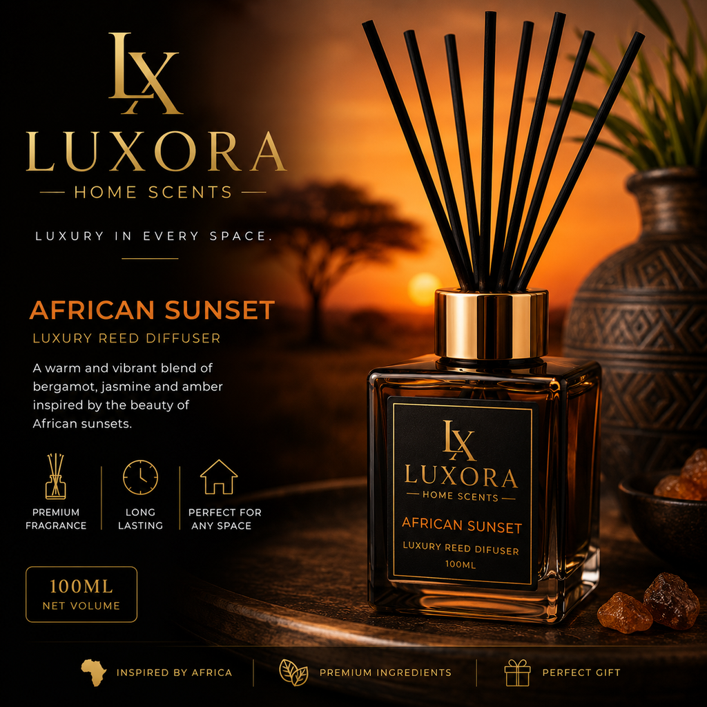 Luxora African Sunset Luxury Reed Diffuser