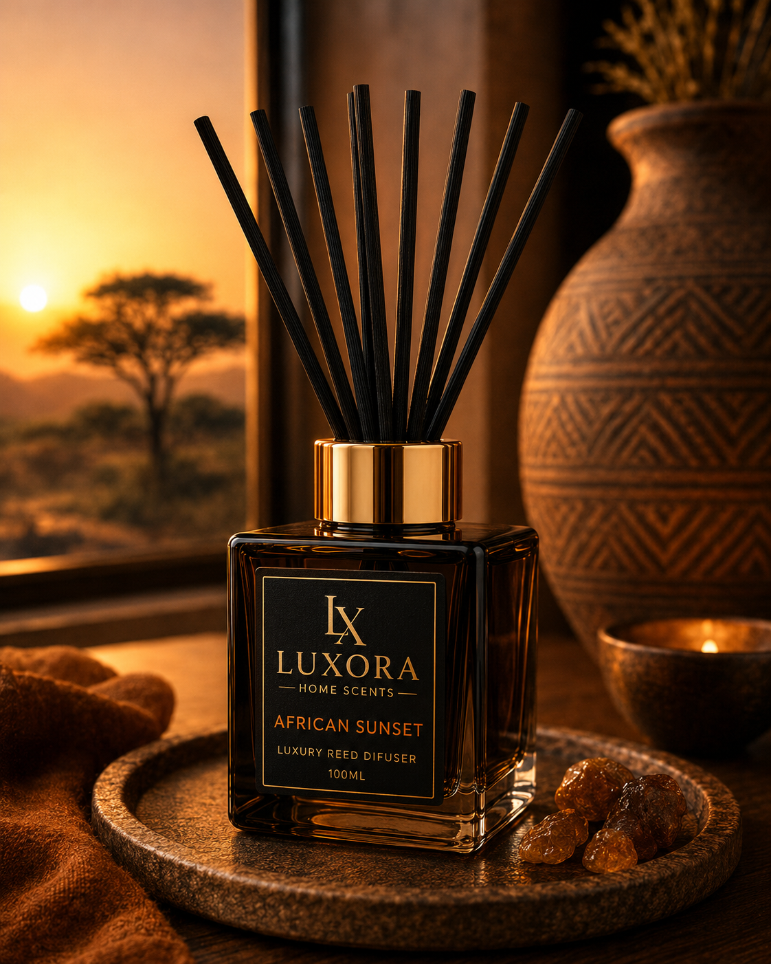 Luxora African Sunset Luxury Reed Diffuser