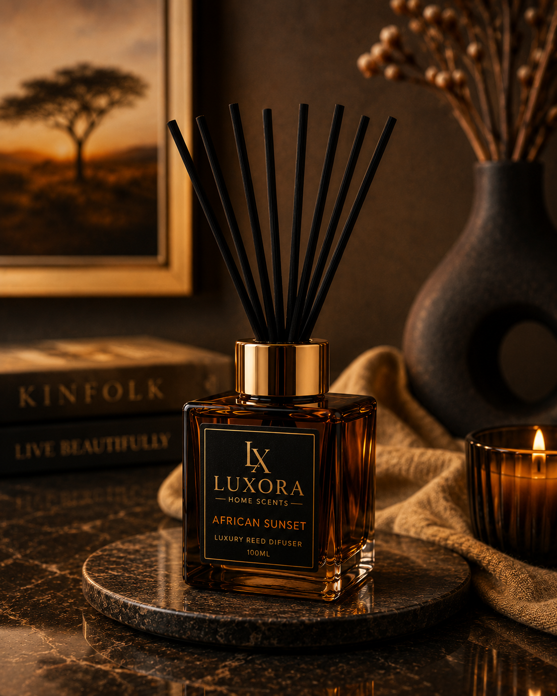 Luxora African Sunset Luxury Reed Diffuser